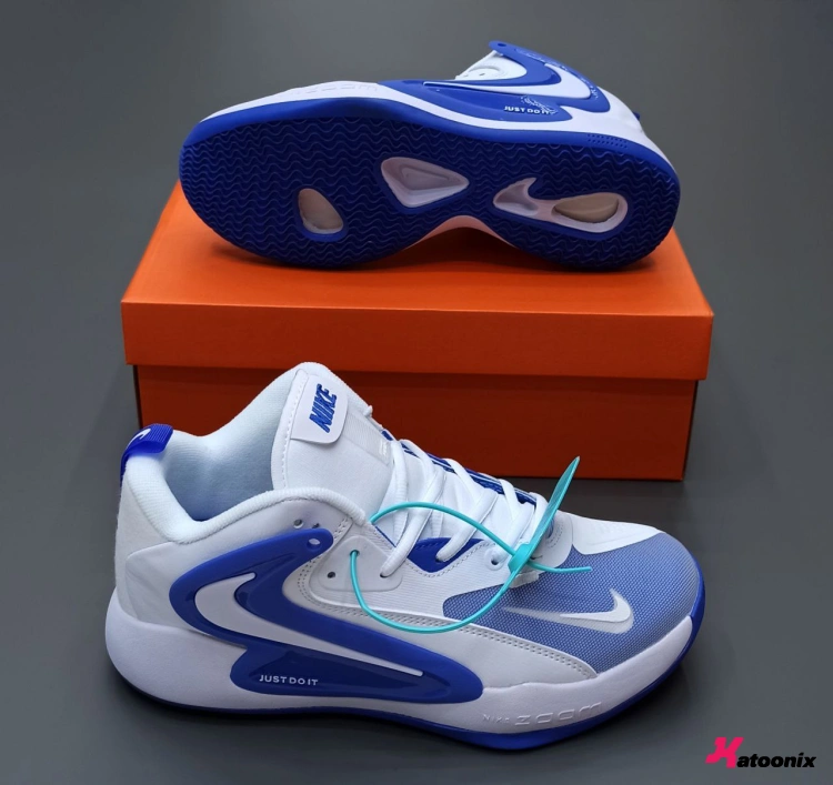 کفش والیبال نایک زوم هایپرست ۲ رنگ سفید آبی